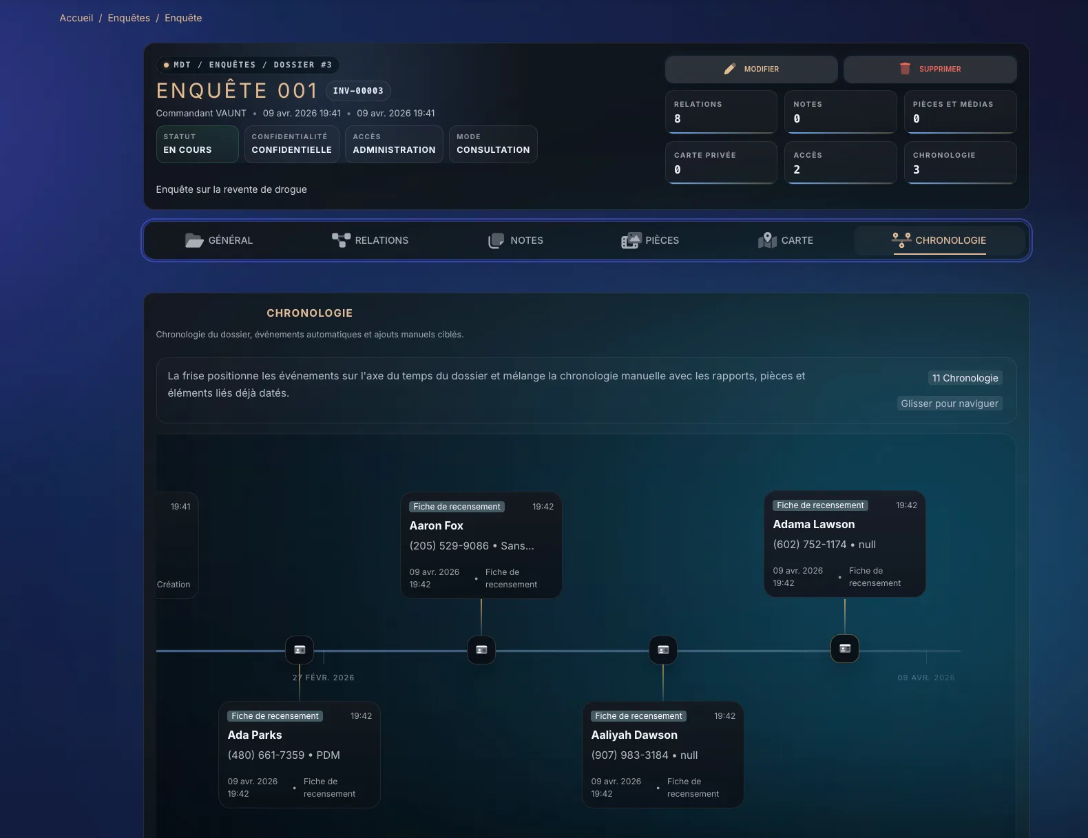 Le système d’investigation est maintenant disponible sur le MDT