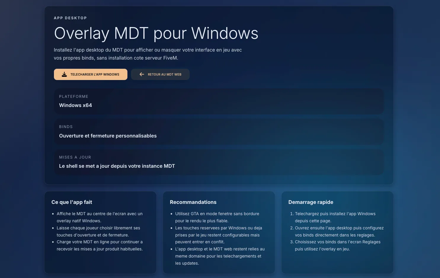 MDT Desktop – L’accès au MDT sans plugin serveur