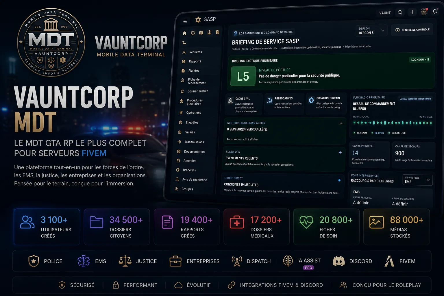 VAUNTCORP MDT : le MDT GTA RP complet pour les serveurs FiveM